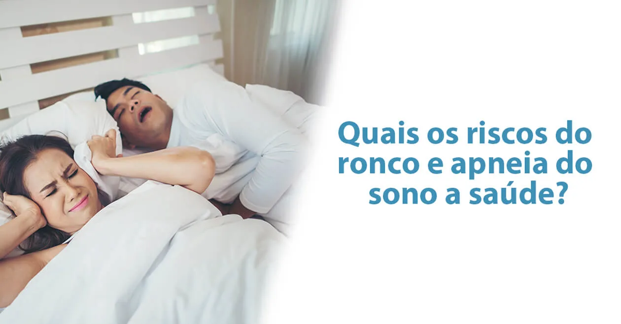 Pessoa dormindo com destaque para os riscos do ronco e da apneia do sono